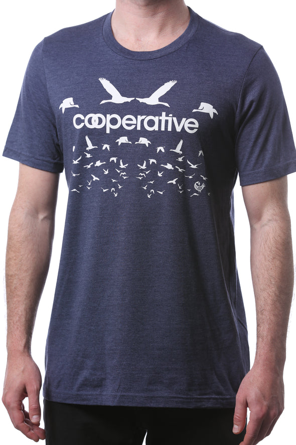 Rootfire Cooperative Flock T-Shirt (Heather Navy)