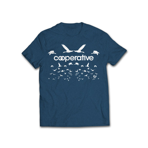 Rootfire Cooperative Flock T-Shirt (Heather Navy)